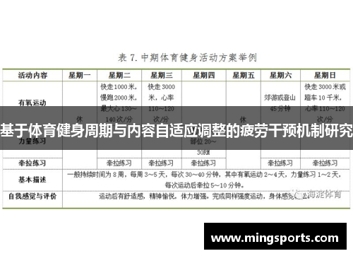 基于体育健身周期与内容自适应调整的疲劳干预机制研究