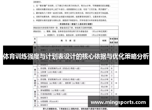 体育训练强度与计划表设计的核心依据与优化策略分析